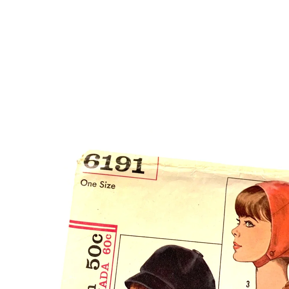 Simplicity Vintage 1960's Pattern #6191 Set‎ of Women's Hats